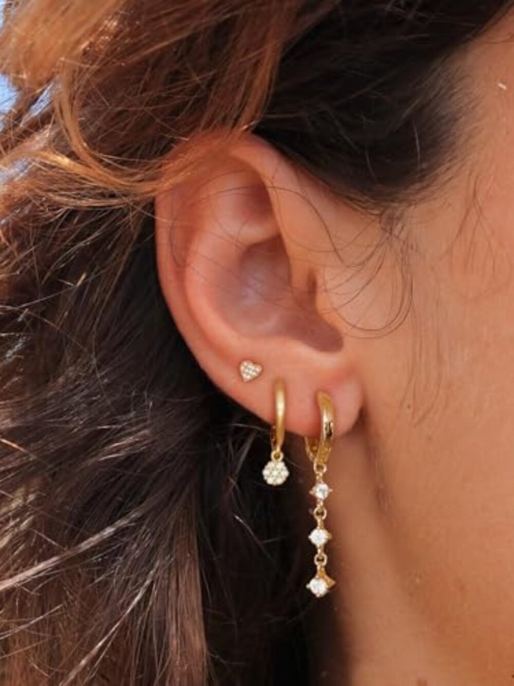New - Gold Dangle Earrings for Women,Prom Jewelry Dainty Earring 14K Gold Plated - Picture 1 of 2